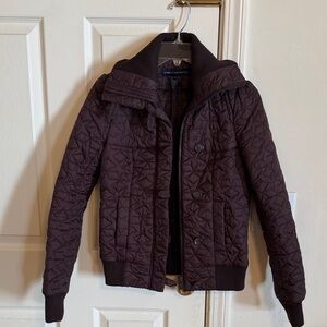 French Connection Women’s Quilted Puffer Jacket - Chocolate Brown